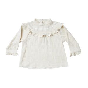 Rylee + Cru cream shirt, 100% cotton, SOFT & sweet 8 / 9 medium girls